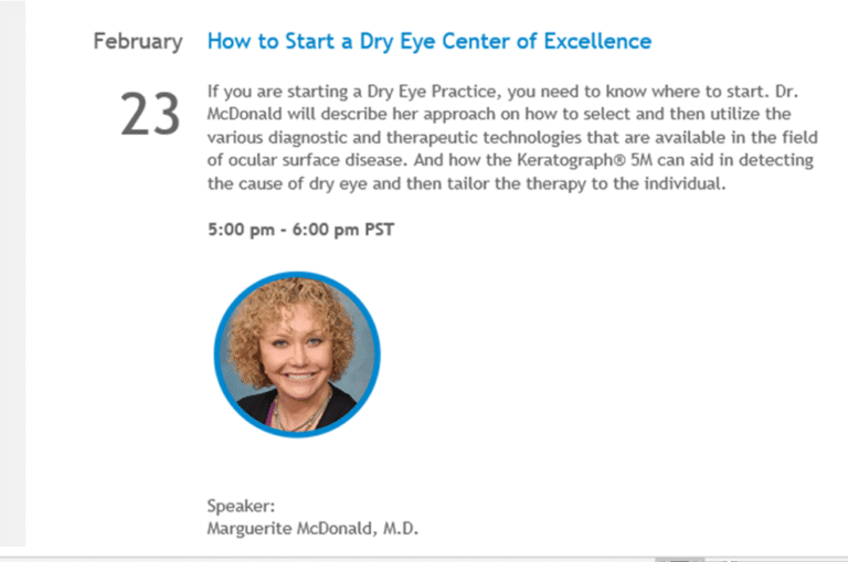 Webinar de Oculus: How to Start a Dry Eye Center of Excellence